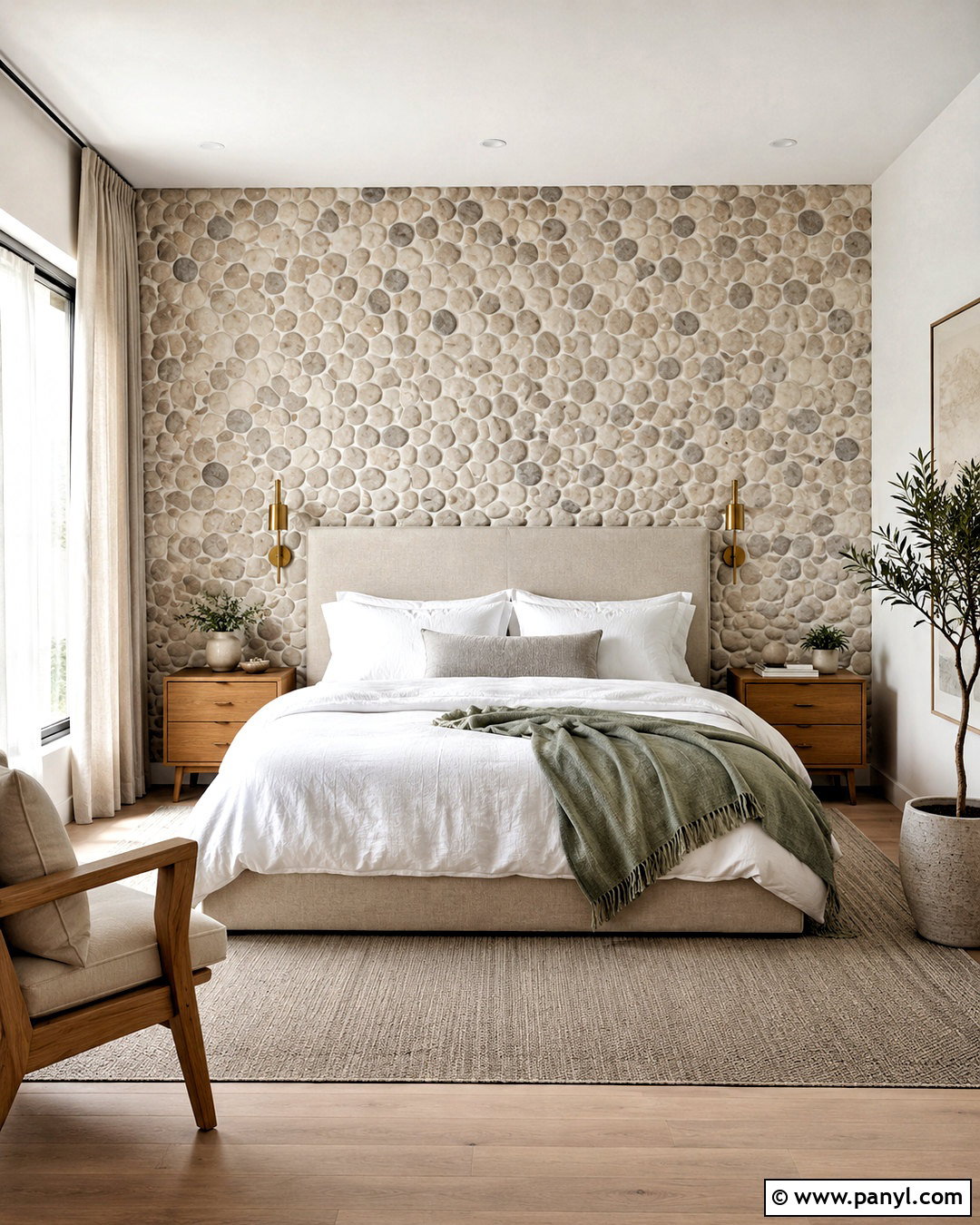 Pebble Wall Bedroom - 20 pebble wall ideas