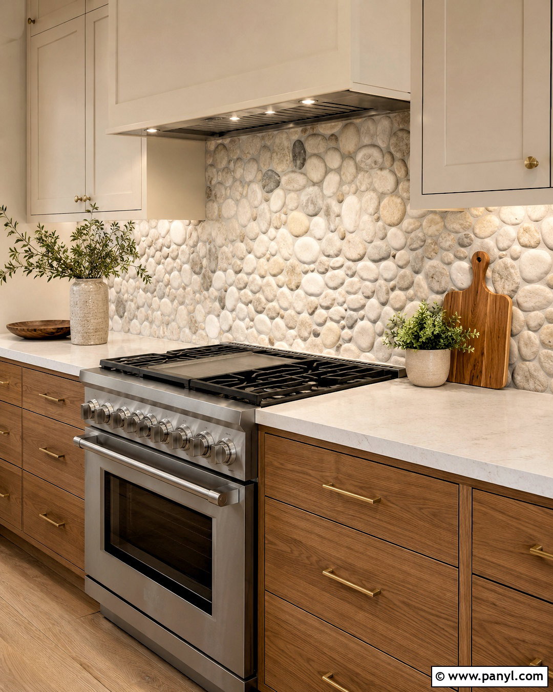 Pebble Wall Kitchen Backsplash - 20 pebble wall ideas