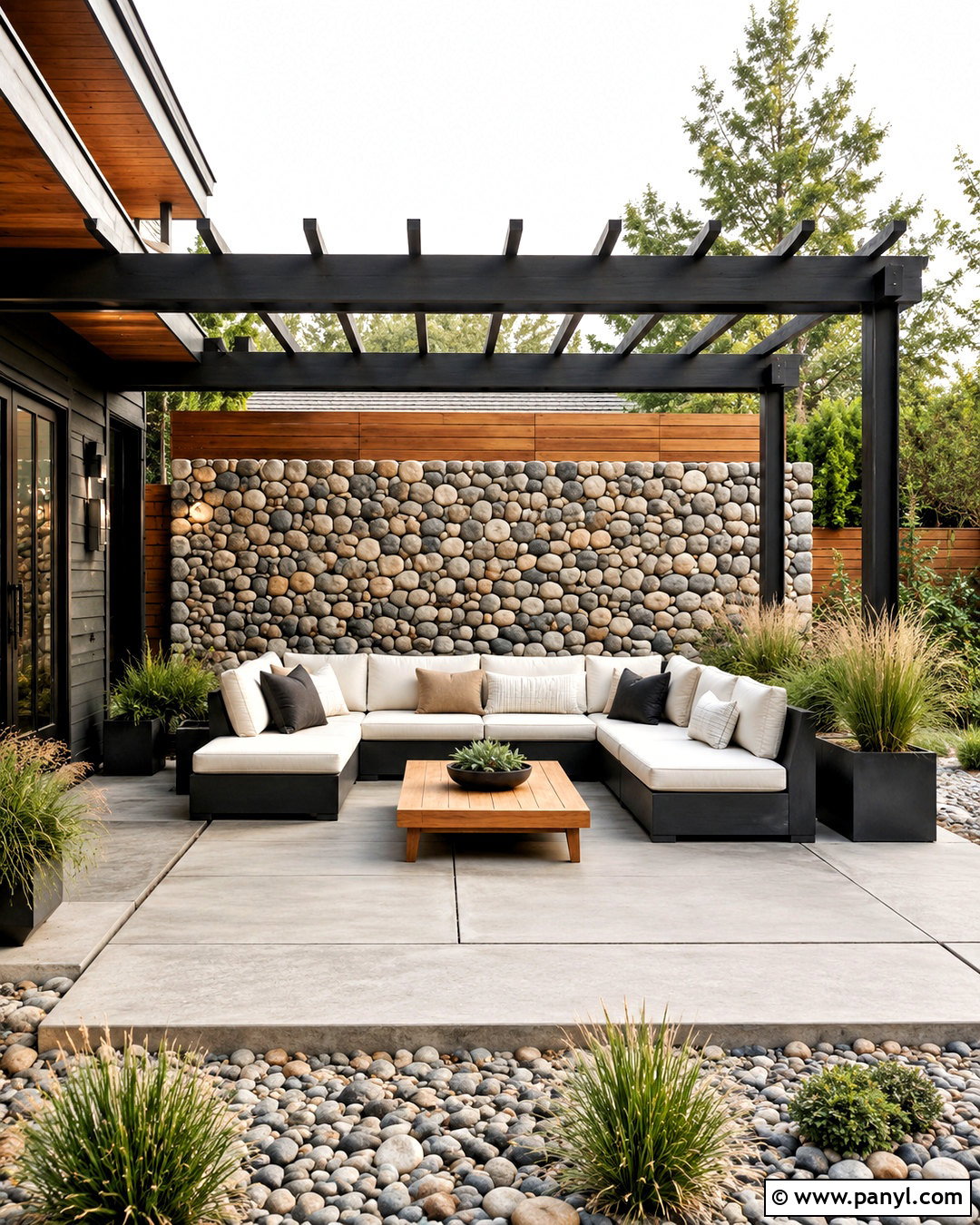 Pebble Wall Patio - 20 pebble wall ideas