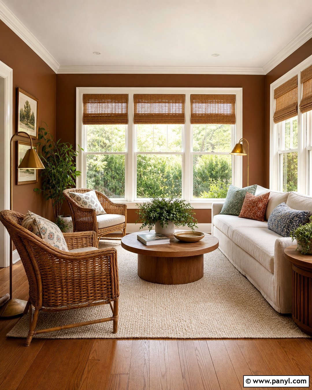 Pecan Brown Sunroom Walls - 25 Warm Brown Wall Color Ideas