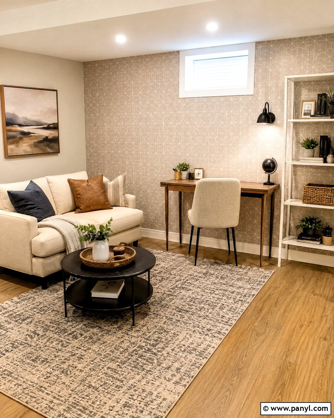 Peel-And-Stick Basement Wallpaper - 20 cheap basement wall ideas