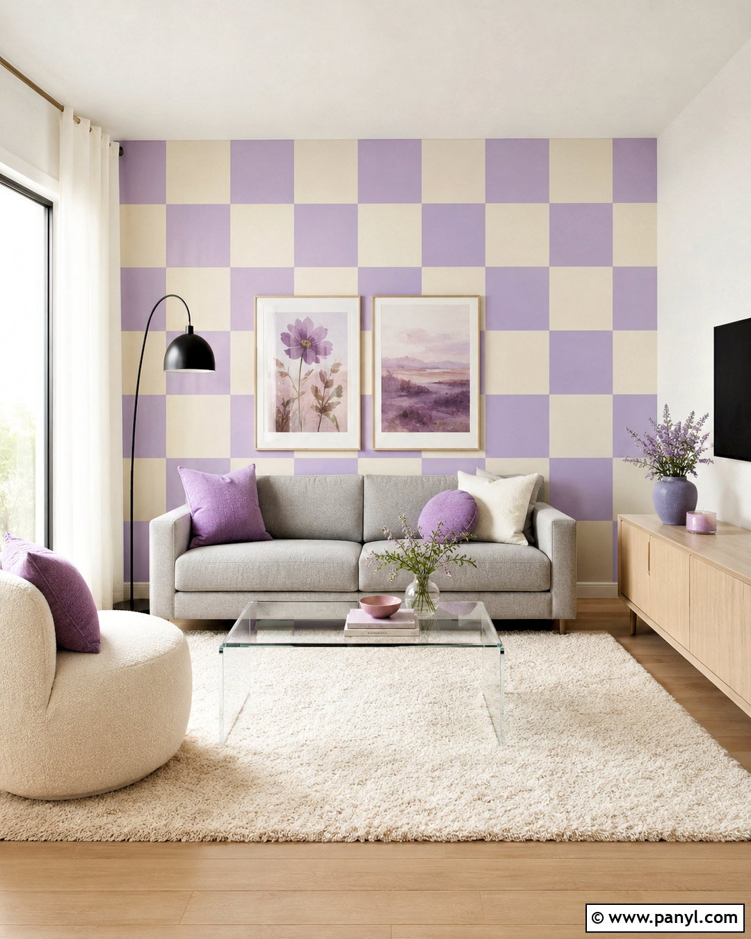 Peel-And-Stick Checkerboard Apartment Wall - 20 checkerboard wall ideas