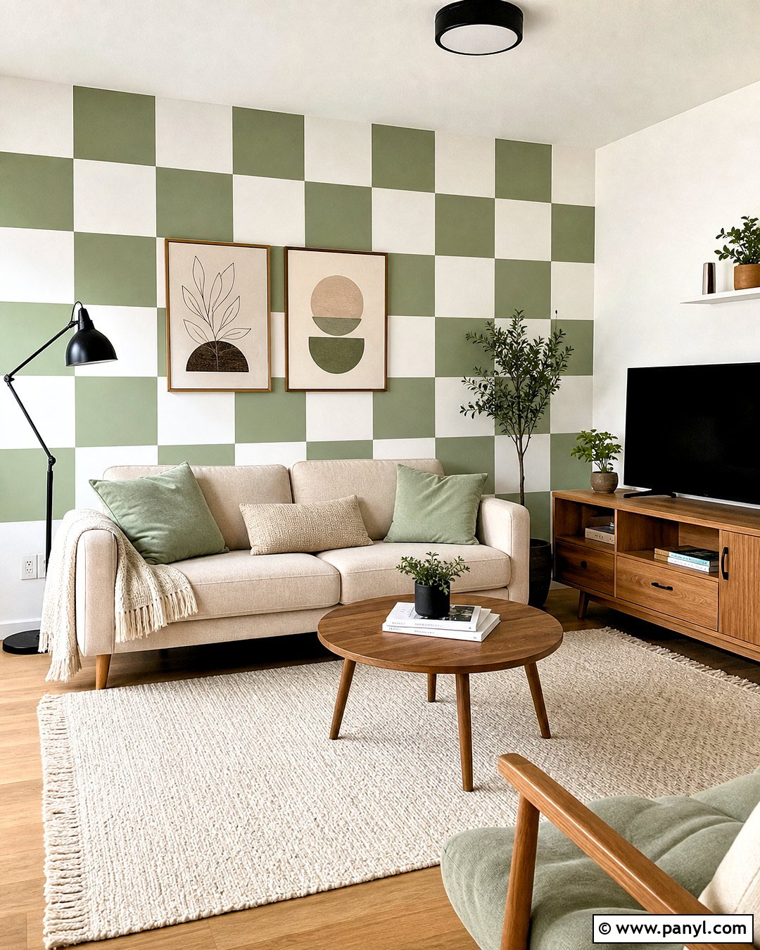 Peel And Stick Checkered Rental Wall - 20 diy checkered wall ideas