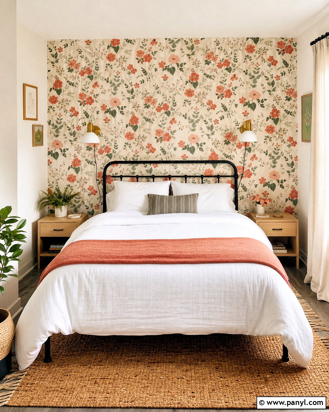 Peel And Stick Floral Accent Wall - 20 small accent wall ideas