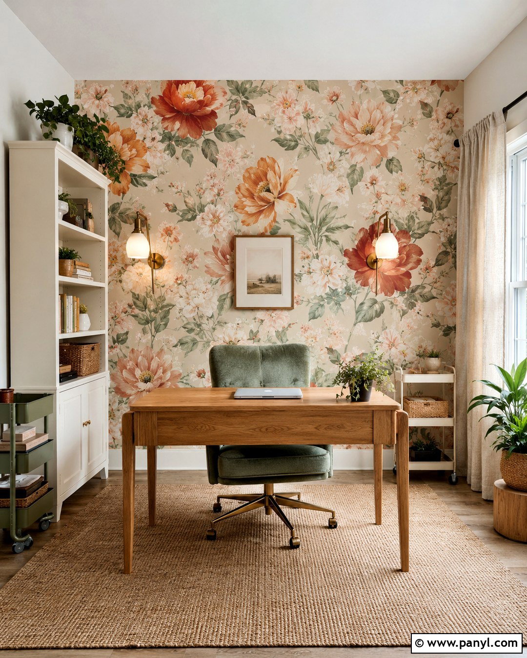 Peel And Stick Floral Accent Wall - 20 Floral Accent Wall Office Ideas