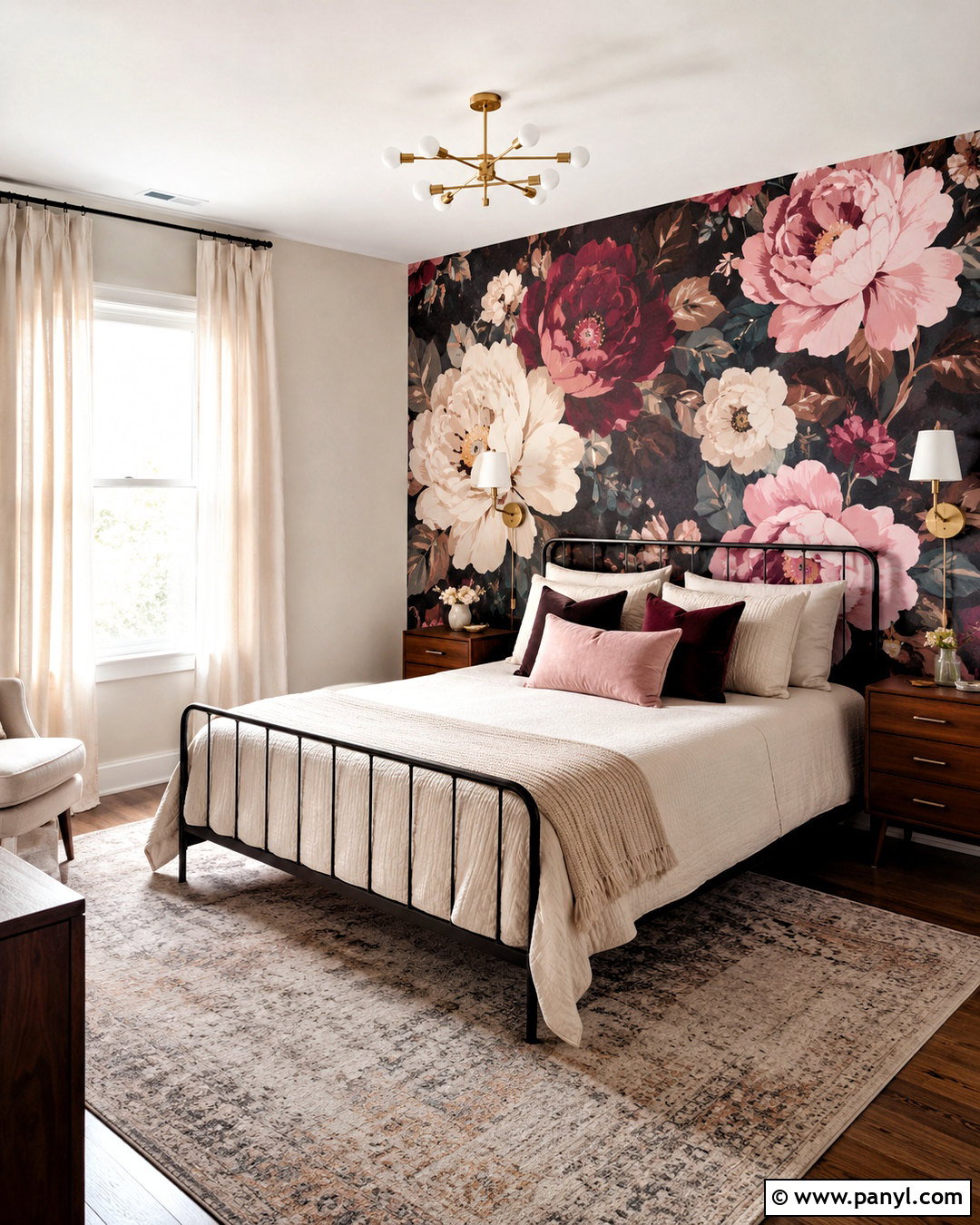 Peel And Stick Floral Wallpaper Bedroom - 20 large floral wallpaper ideas