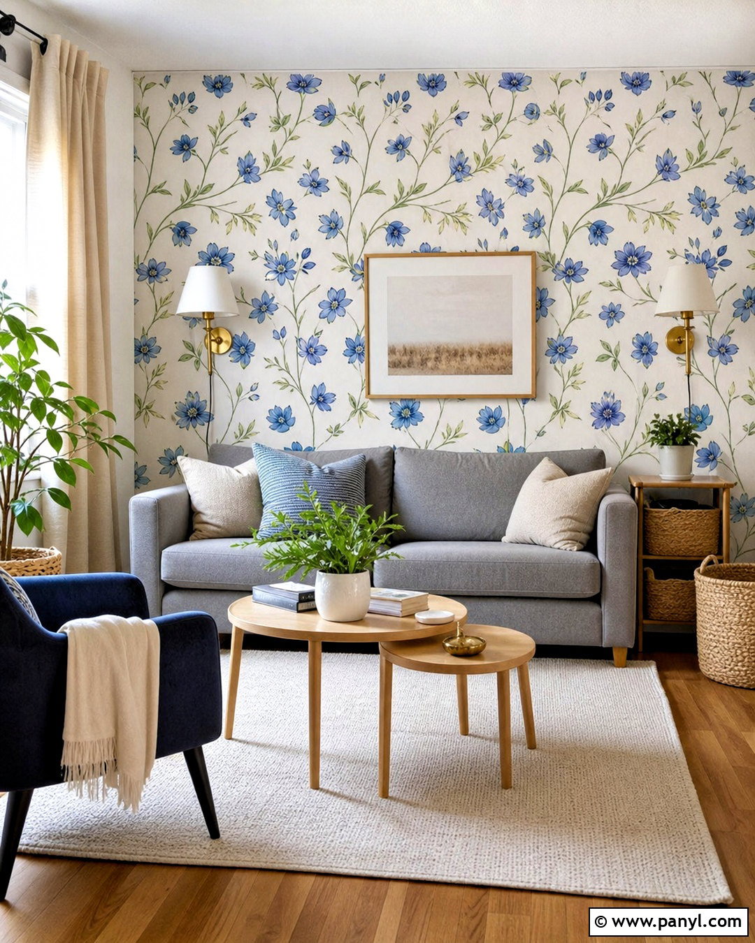 Peel And Stick Floral Wallpaper - 20 floral wallpaper living room ideas