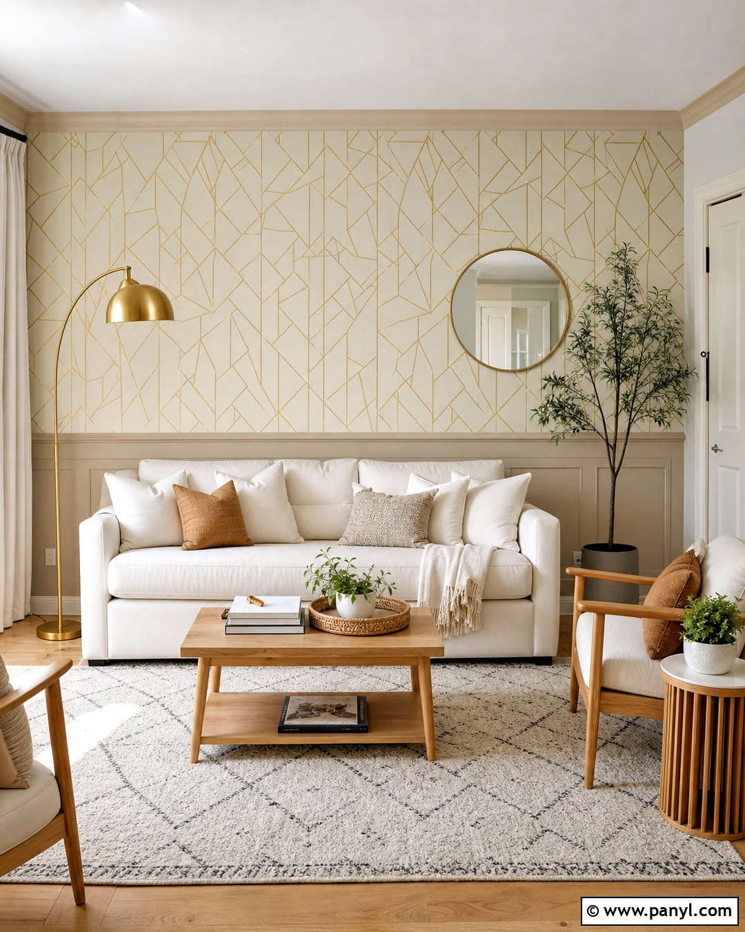 Peel And Stick Gold Feature Wall - 20 gold feature wall ideas