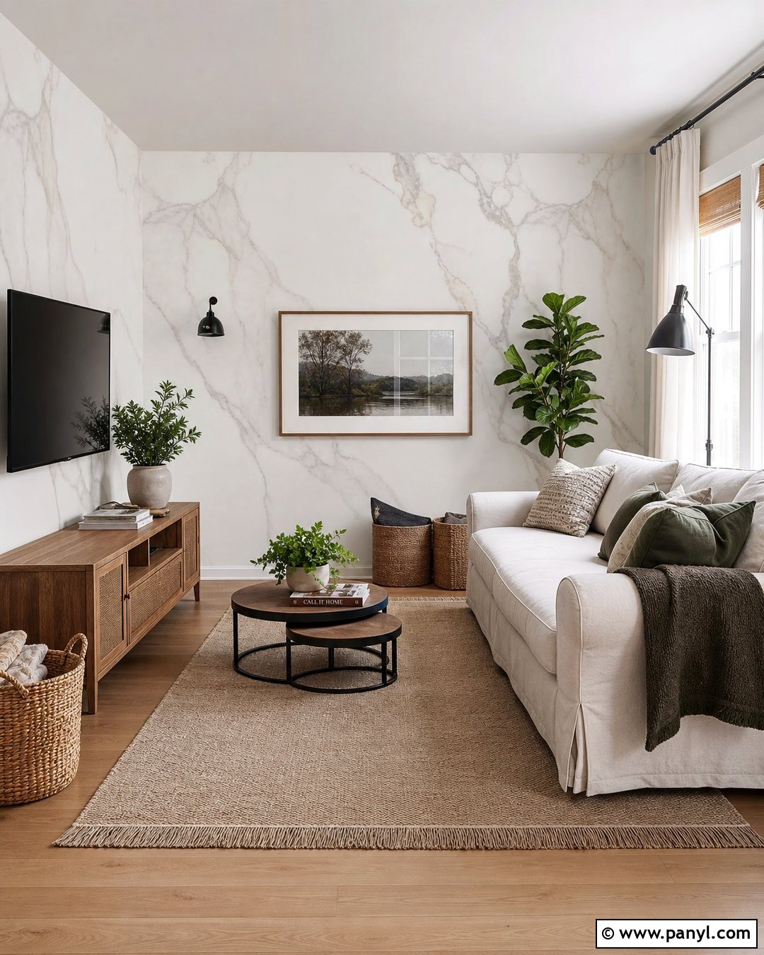 Peel And Stick Marble Wallpaper Living Room - 30 Marble Wallpaper Living Room Ideas