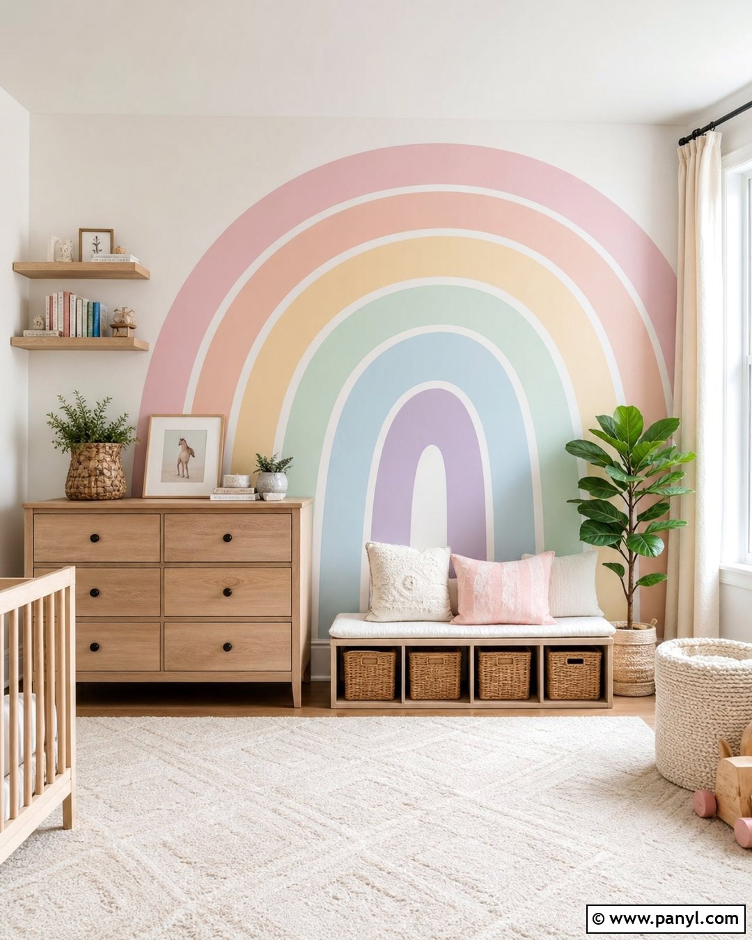 Peel-And-Stick Pastel Rainbow Decal - 30 Pastel Rainbow Wall Ideas