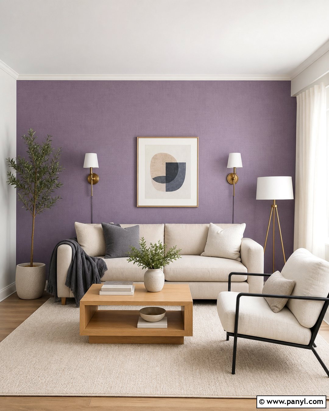 Peel And Stick Purple Accent Wall Living Room - 30 Purple Accent Wall Living Room Ideas