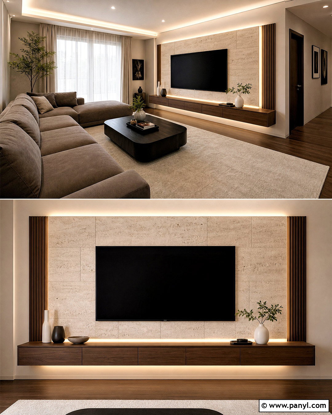 Peel And Stick Stone TV Wall - 20 tv wall design diy ideas