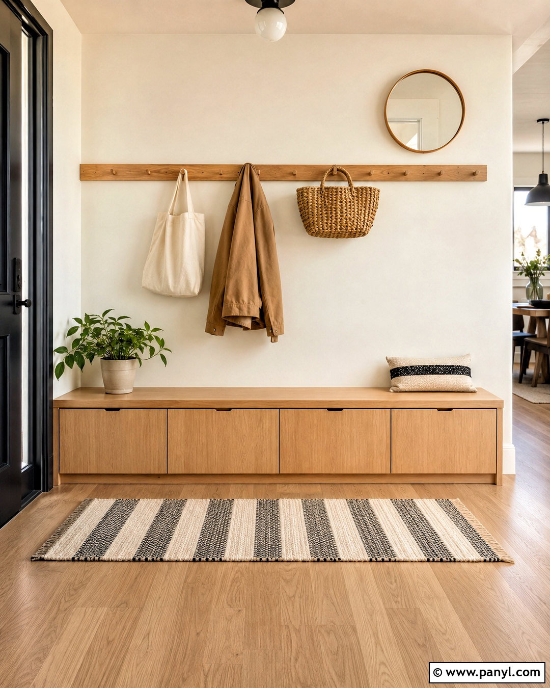 Peg Rail Entry Wall - 20 minimalist wall design ideas