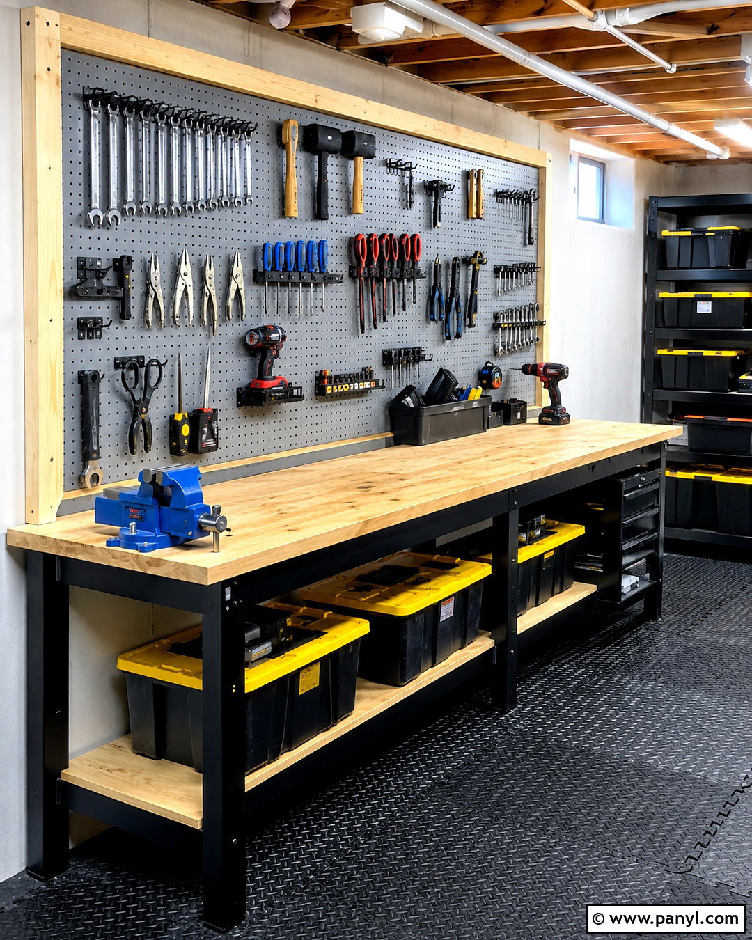 Pegboard Basement Wall - 20 cheap basement wall ideas