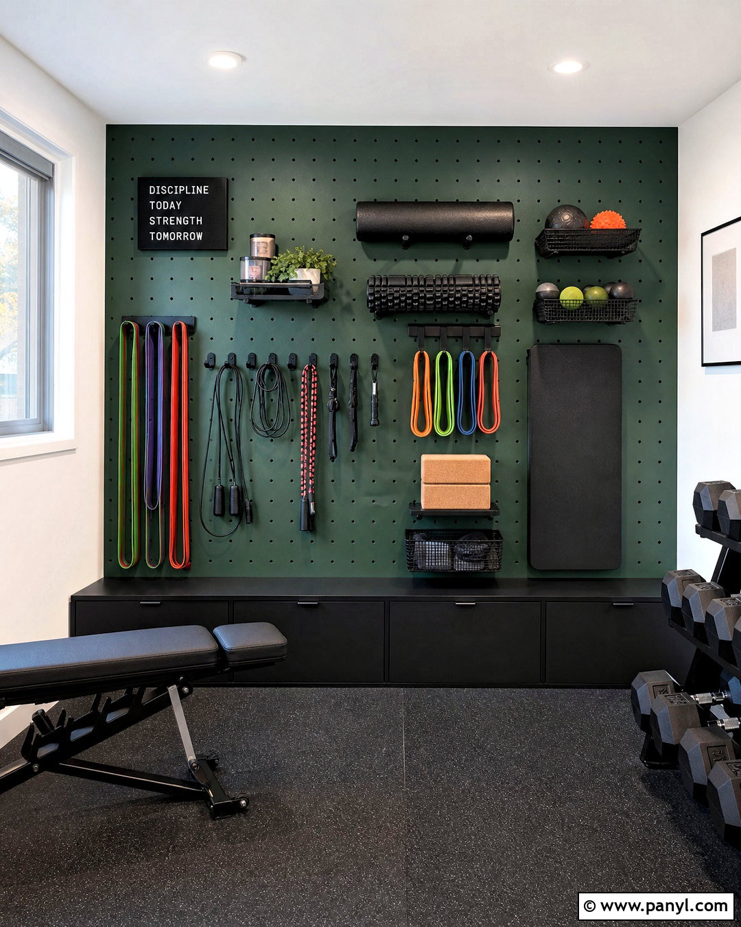 Pegboard Home Gym Accent Wall - 20 home gym accent wall ideas