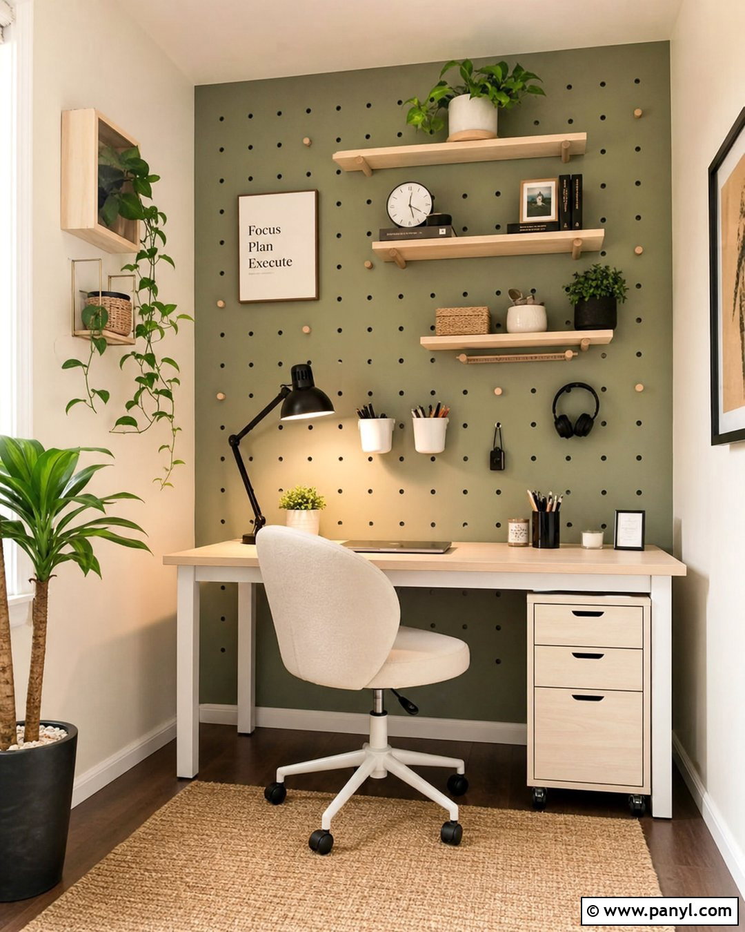 Pegboard Home Office Accent Wall - 25 Small Room Accent Wall Ideas