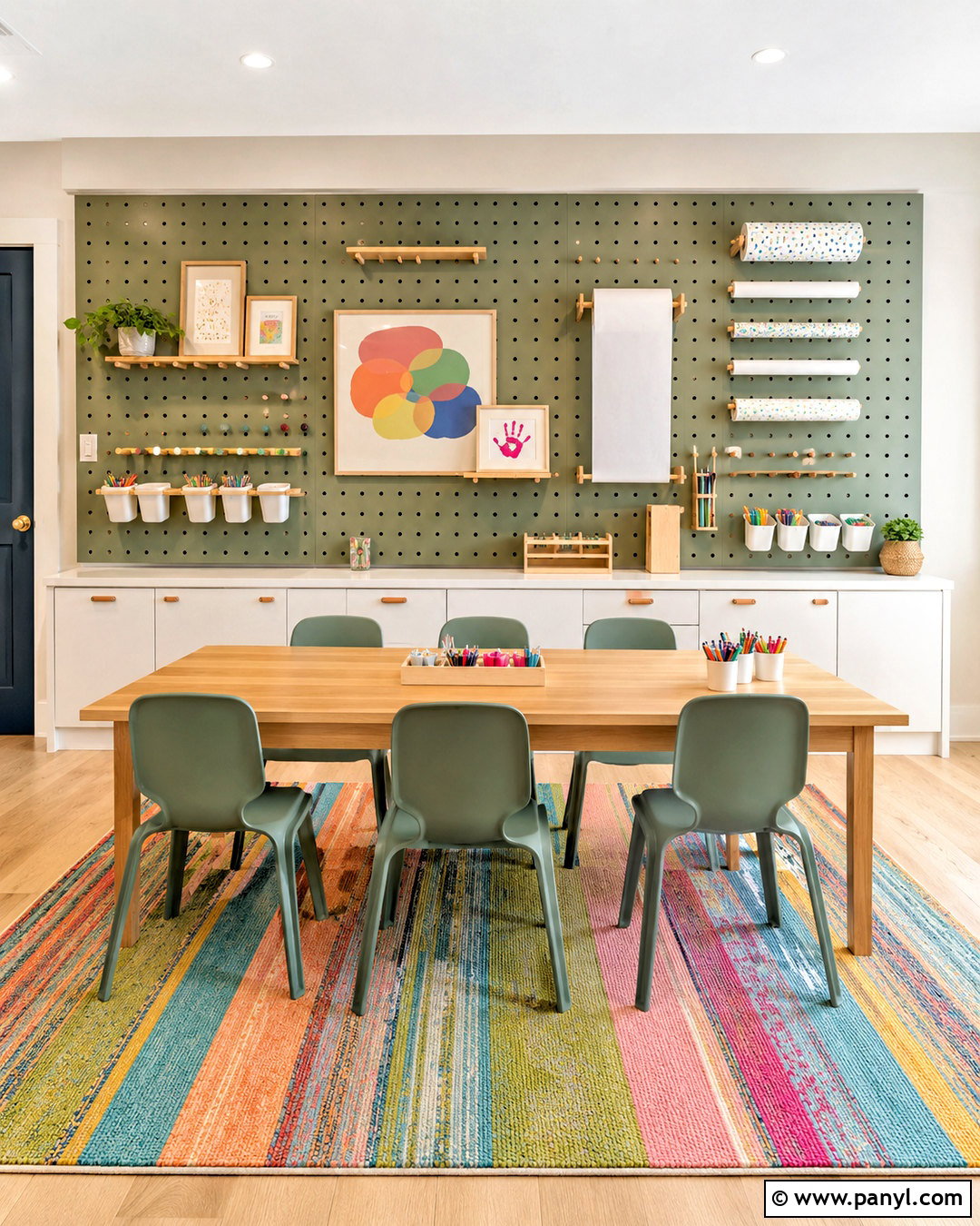 Pegboard Playroom Accent Wall - 20 playroom accent wall ideas