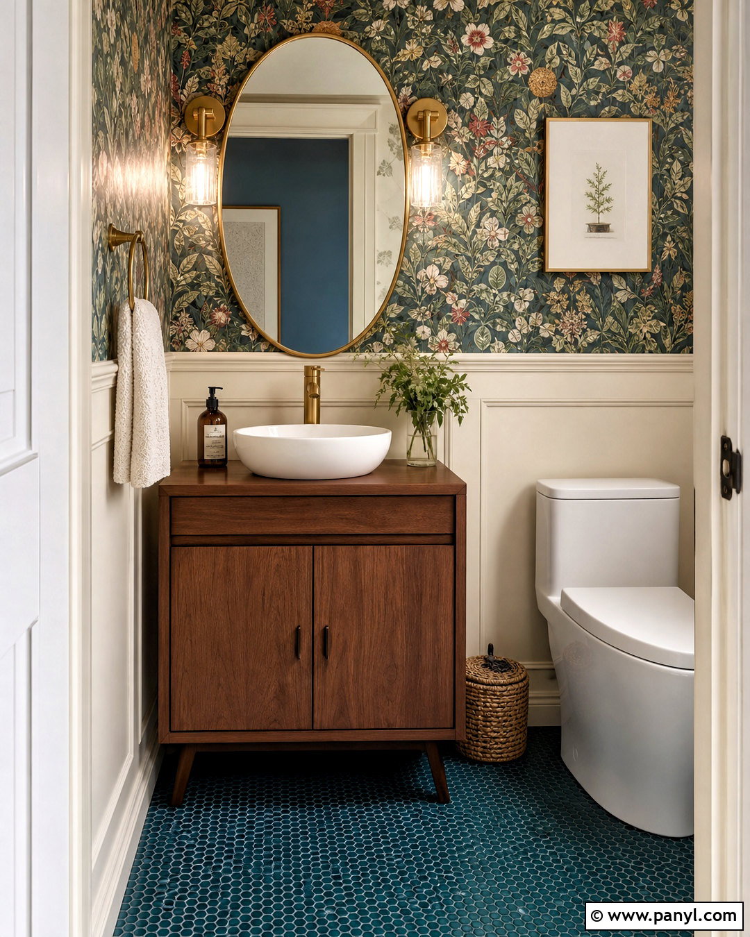 Penny Round Powder Room Tile - 20 home floor tiles design ideas