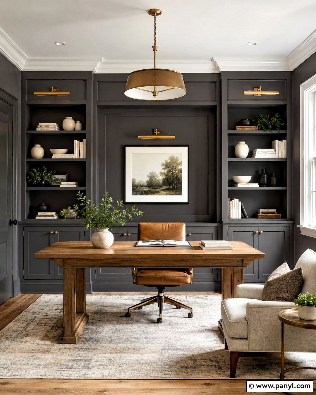Peppercorn Home Office With Built-Ins - 20 iron ore vs peppercorn ideas