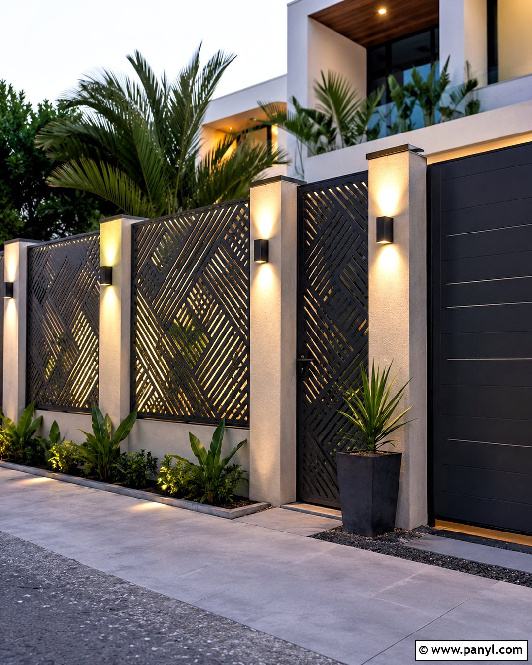 Perforated Metal Compound Wall - 20 compound wall design exterior modern ideas