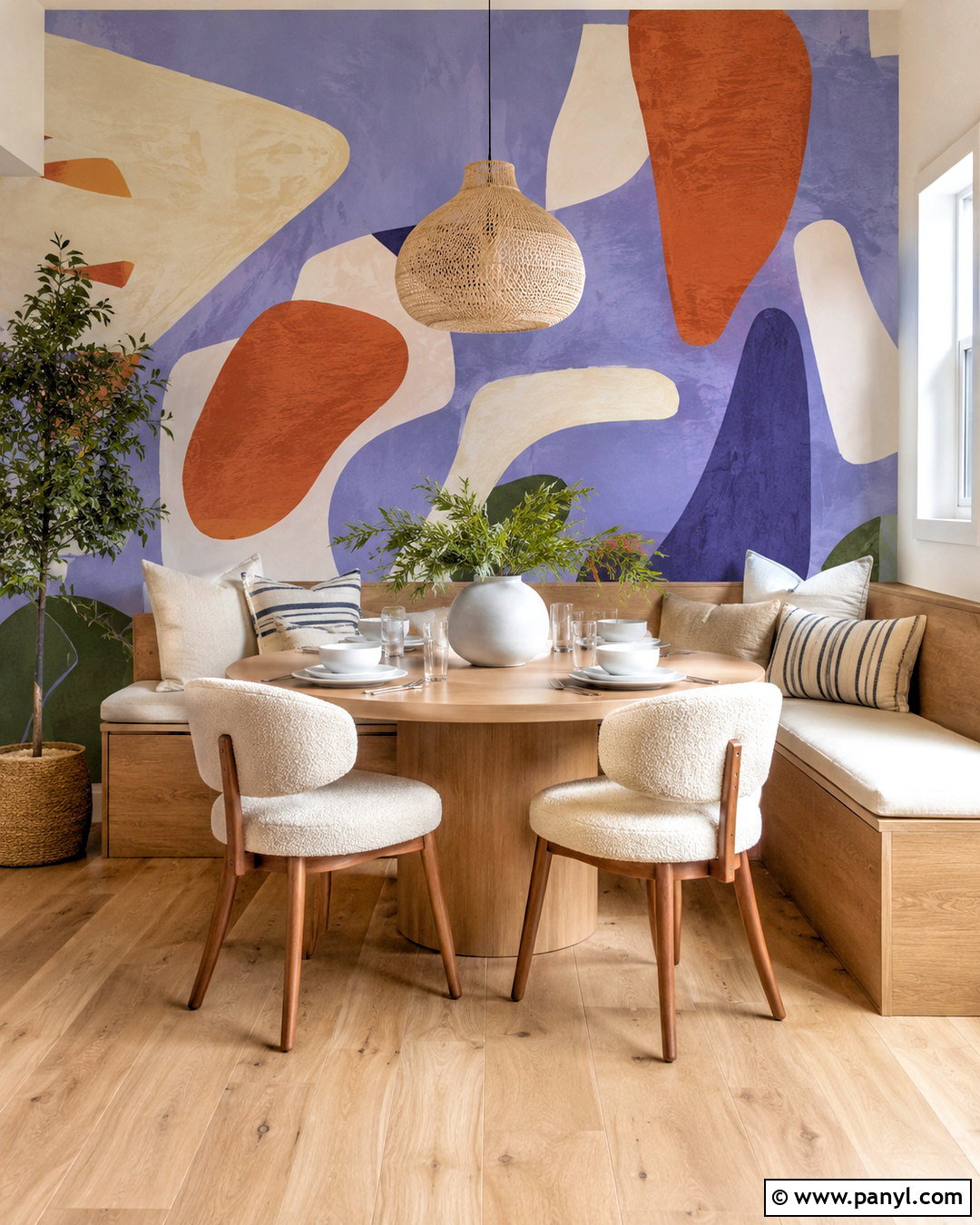 Periwinkle Abstract Wallpaper Dining Nook - 20 periwinkle wallpaper ideas