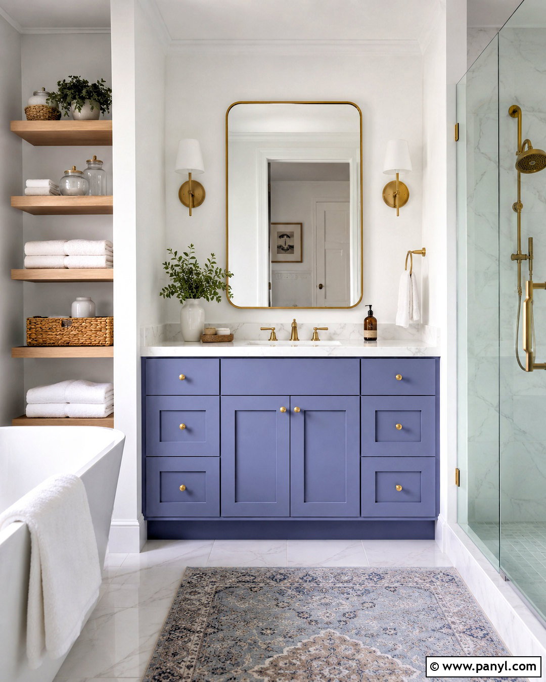 Periwinkle And Brass Bathroom - 20 periwinkle colour ideas
