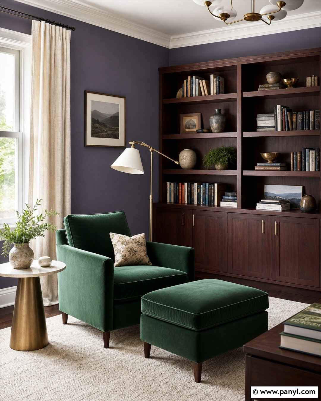 Periwinkle And Emerald Reading Room - 25 Periwinkle Wall Color Ideas