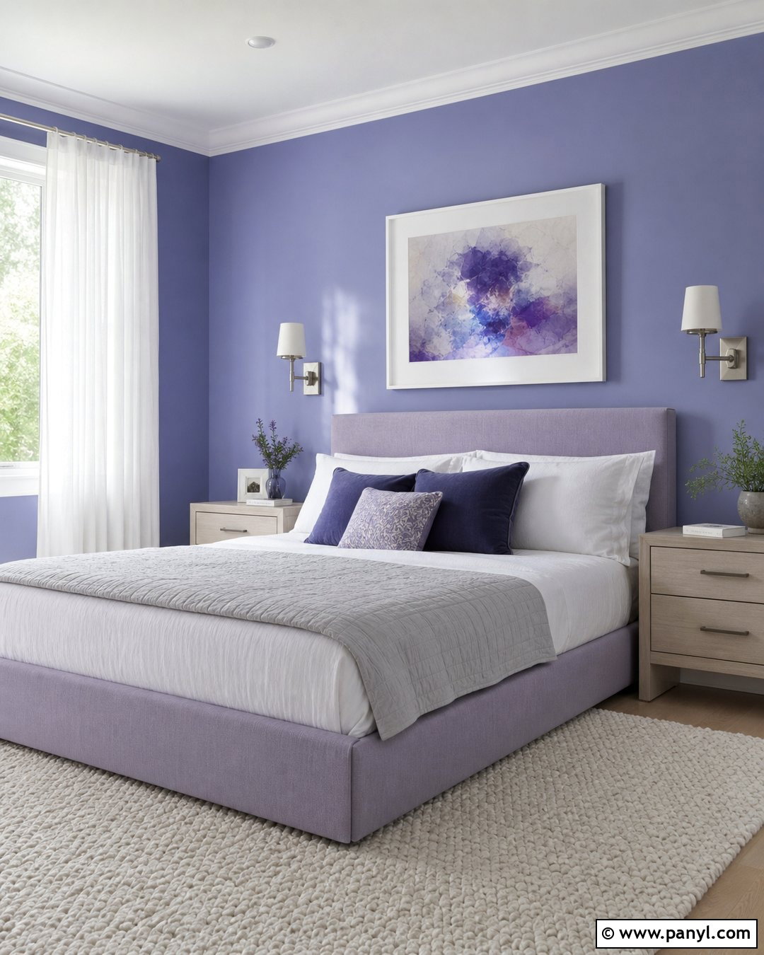 Periwinkle And Lavender Tonal Bedroom - 25 Periwinkle Wall Color Ideas