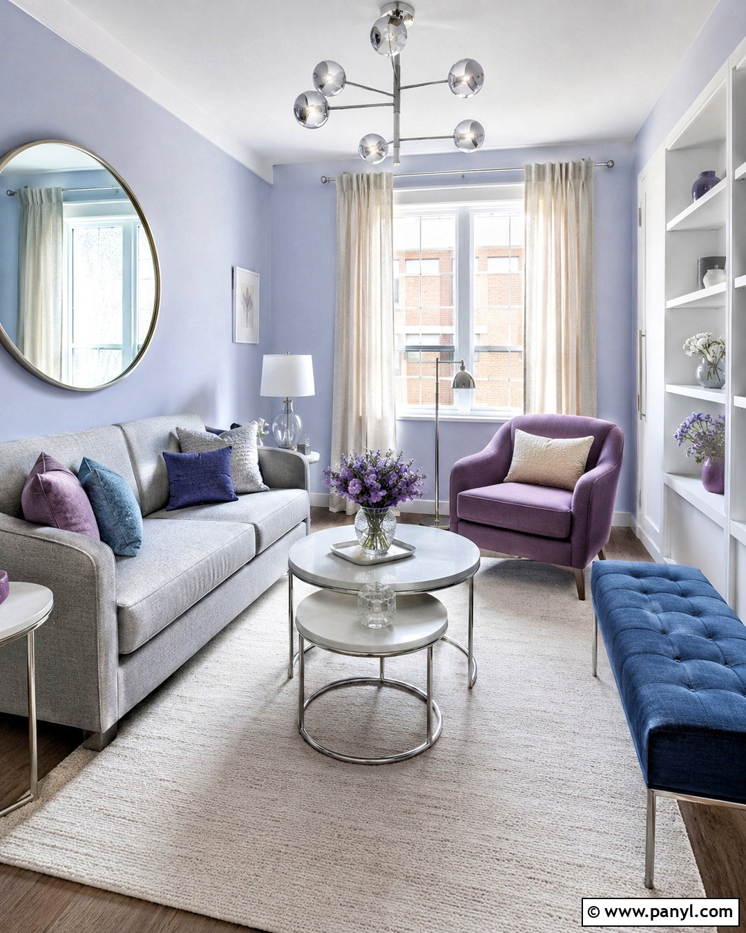 Periwinkle And Lilac Living Room - 20 blue and purple living room ideas
