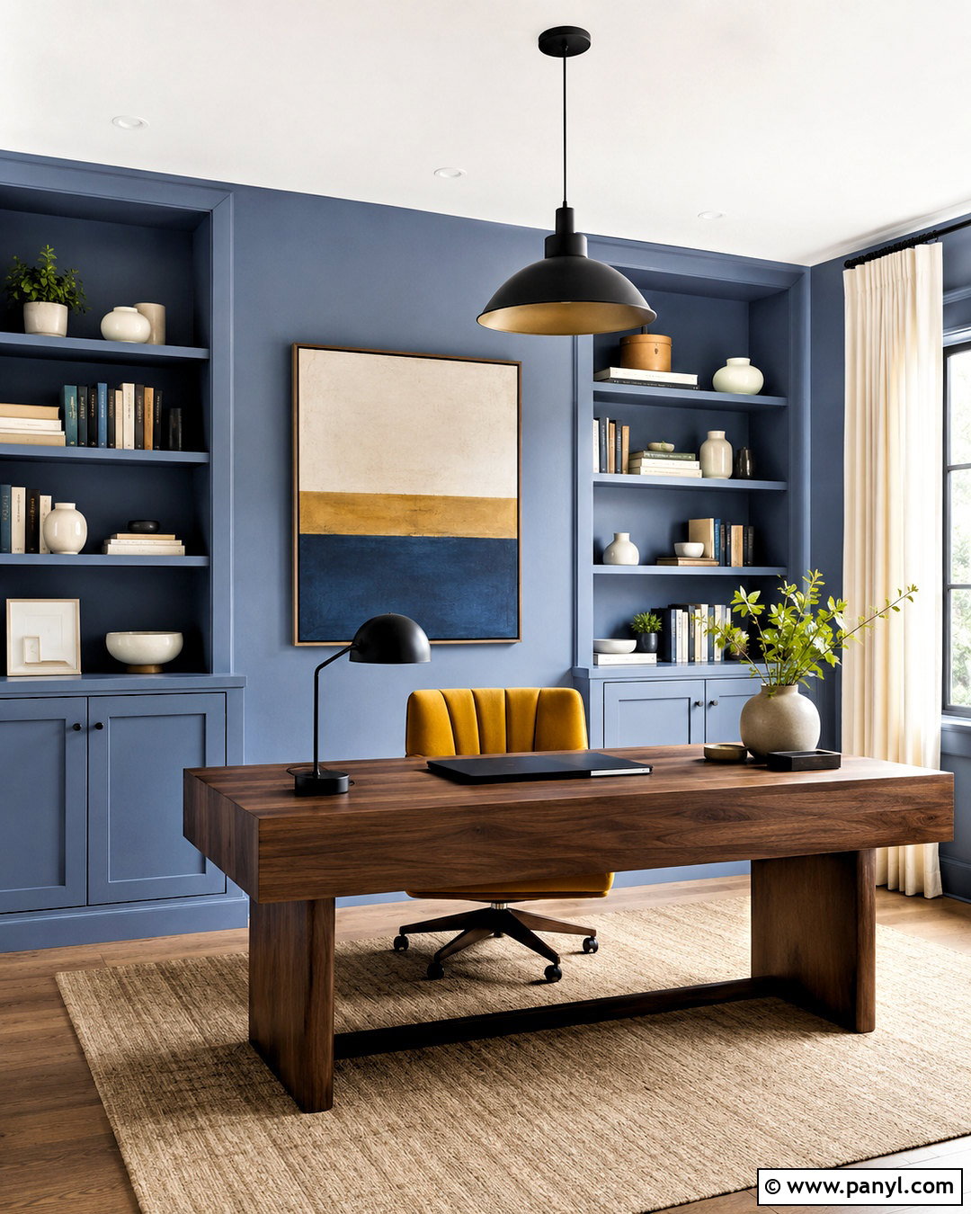 Periwinkle And Mustard Home Office - 20 periwinkle colour ideas