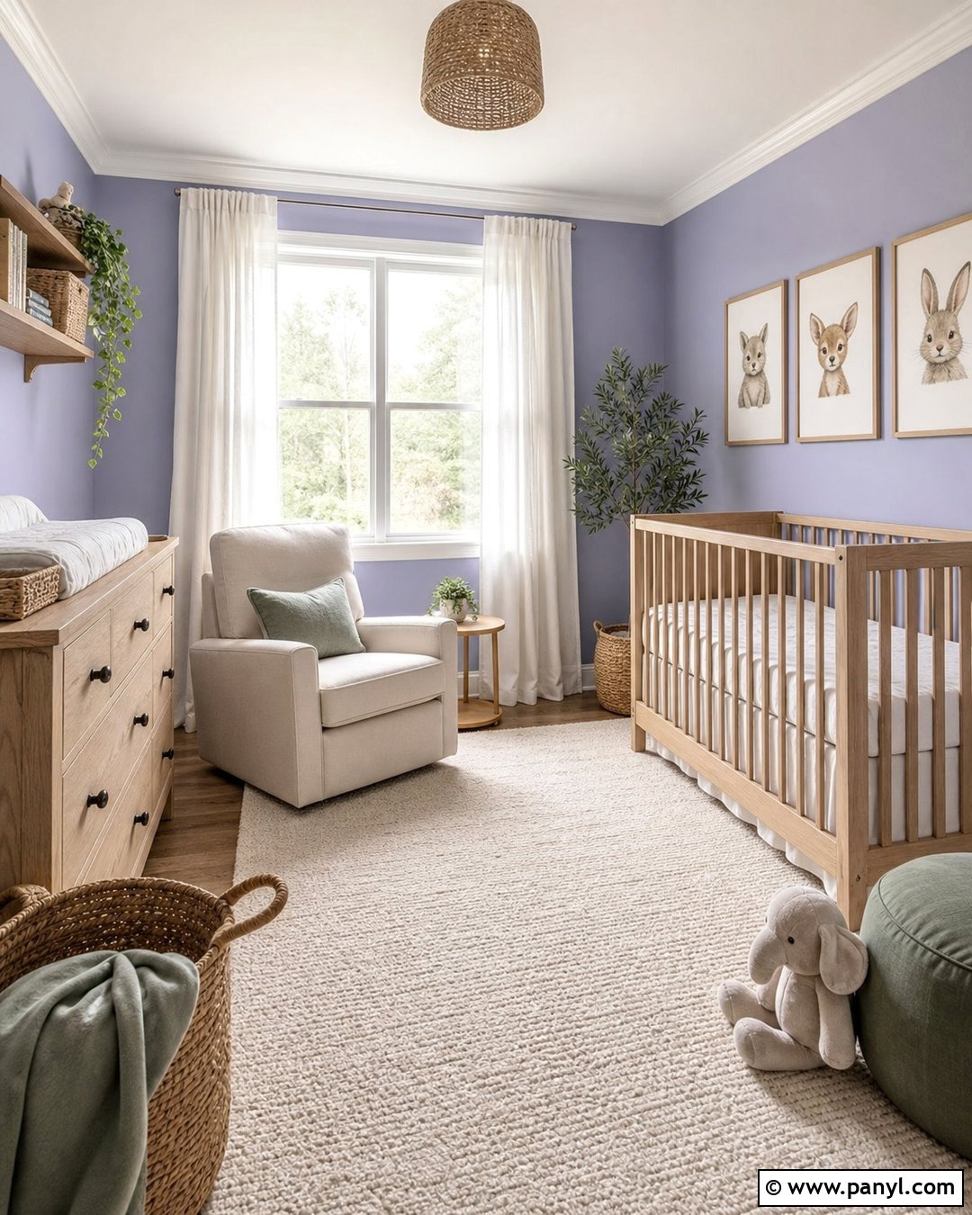 Periwinkle And Natural Oak Nursery - 25 Periwinkle Wall Color Ideas