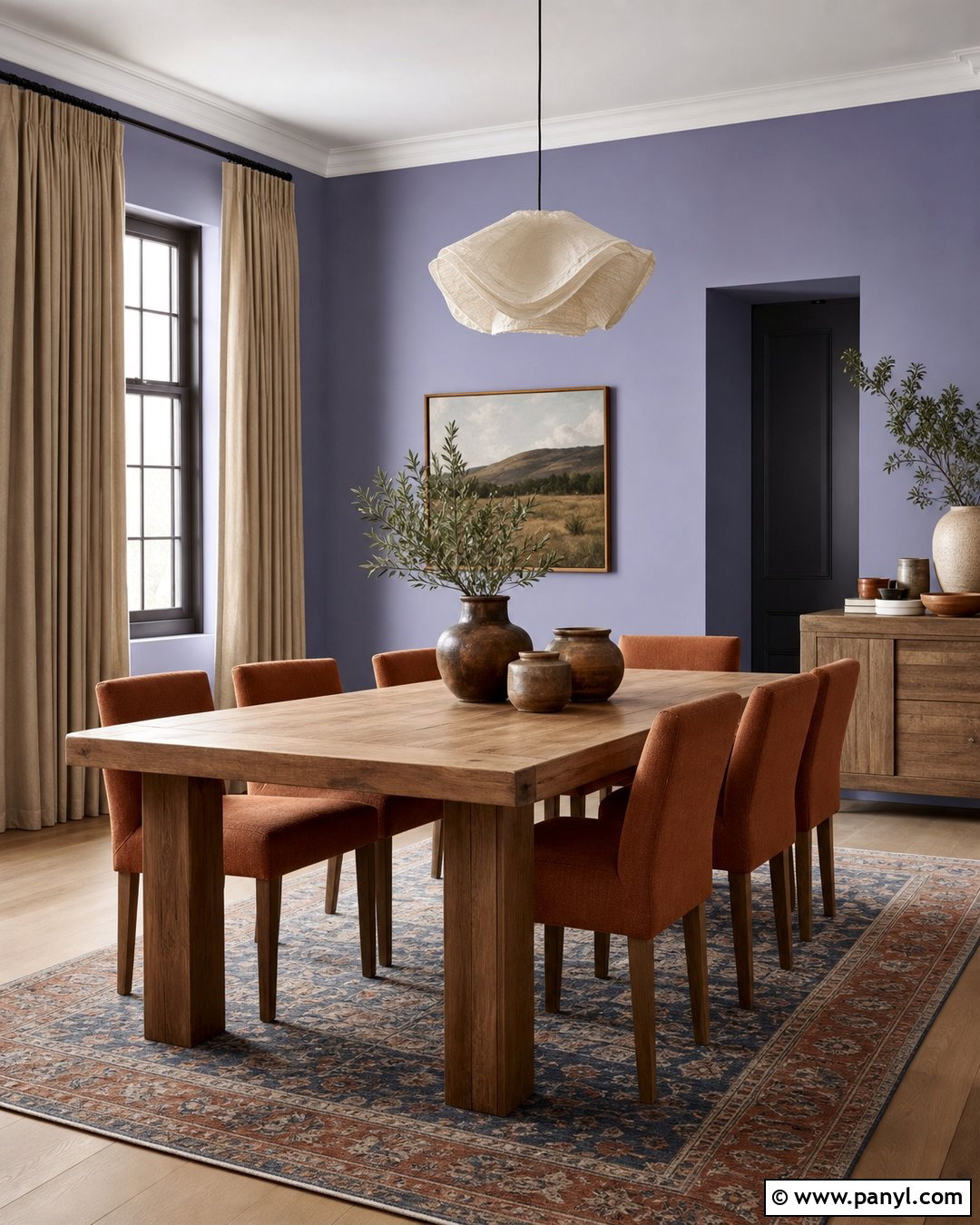 Periwinkle And Terracotta Dining Room - 25 Periwinkle Wall Color Ideas