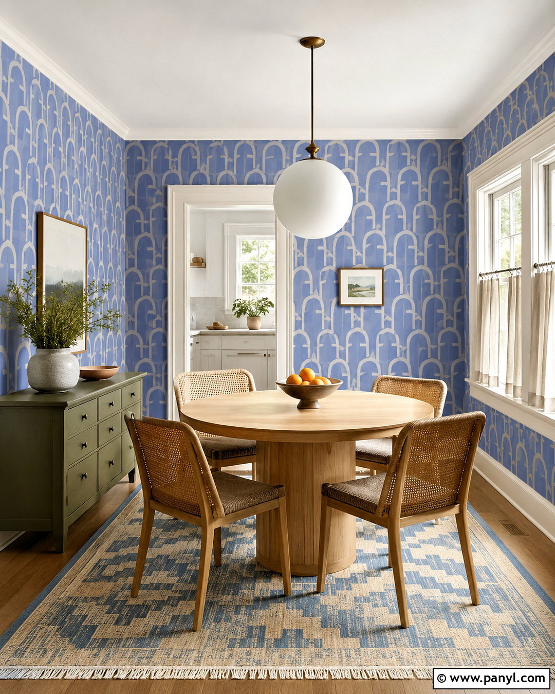 Periwinkle Arch Wallpaper Breakfast Room - 20 periwinkle wallpaper ideas