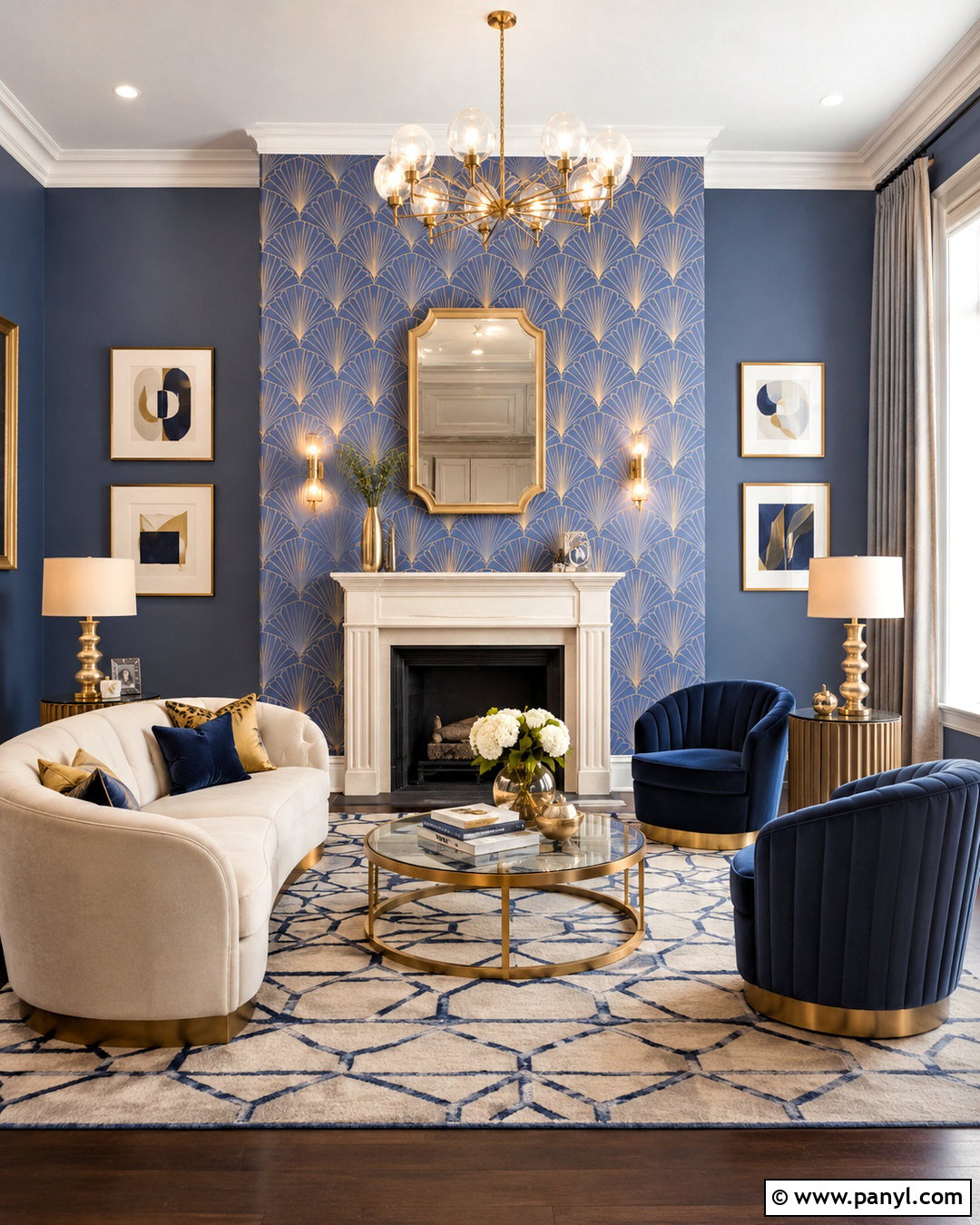 Periwinkle Art Deco Wallpaper Living Room - 20 periwinkle wallpaper ideas