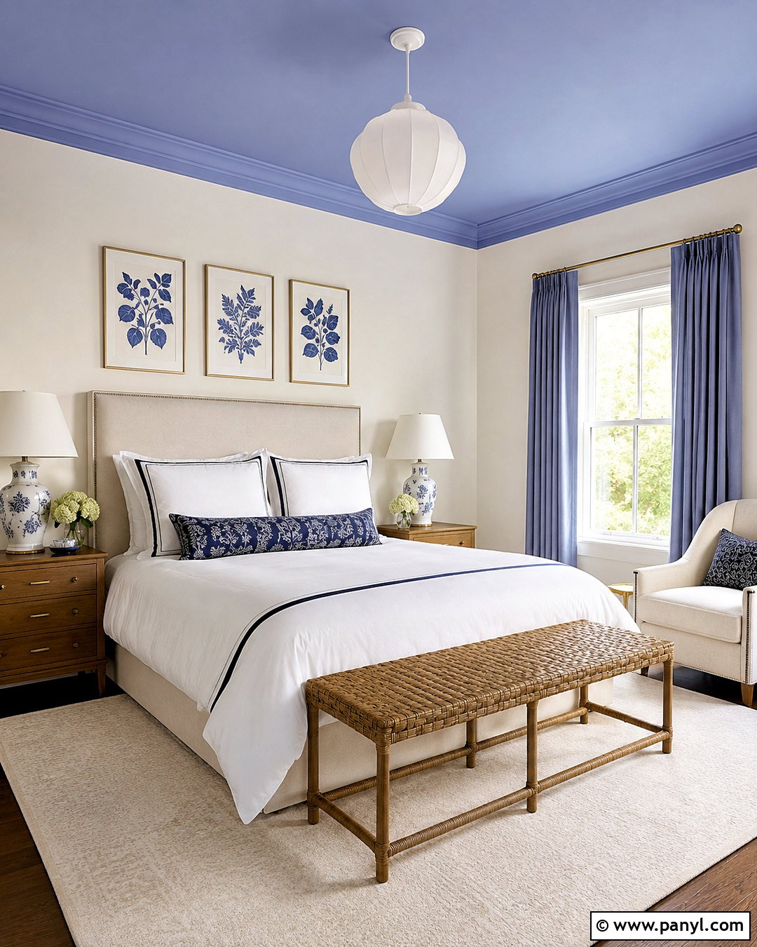 Periwinkle Bedroom With Painted Ceiling - 20 periwinkle room ideas