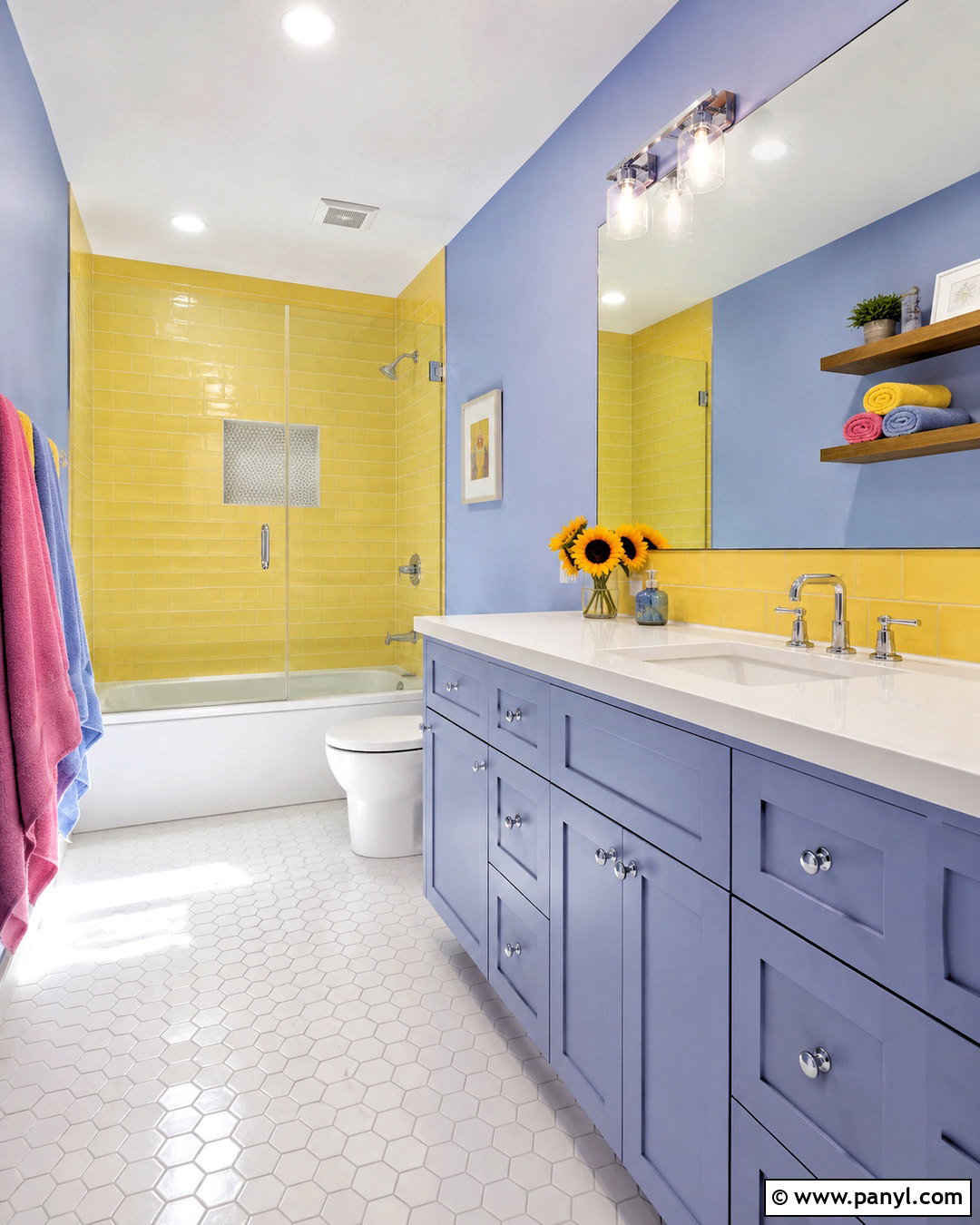 Periwinkle Blue Bathroom With Yellow Tile - 20 periwinkle blue ideas