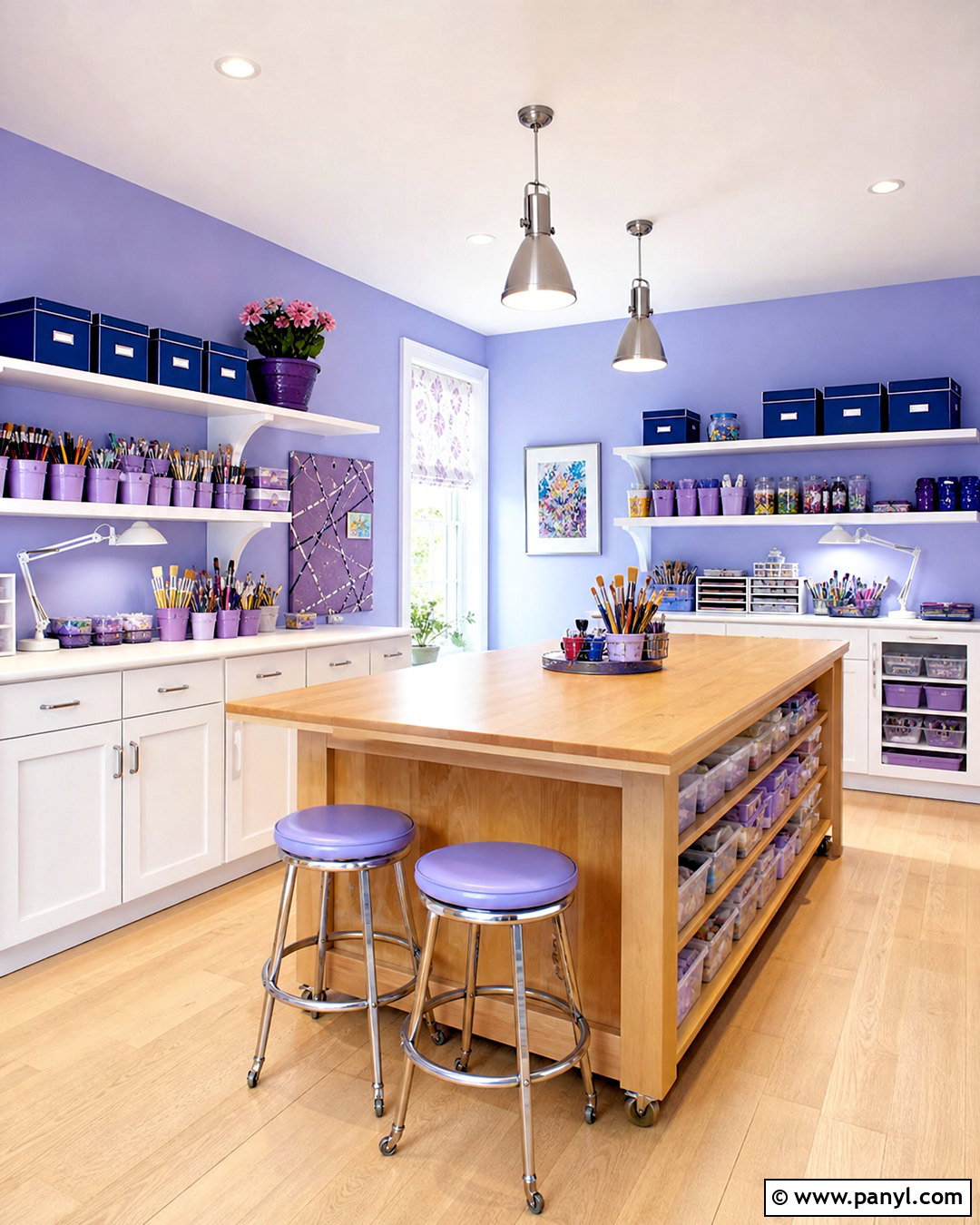 Periwinkle Blue Craft Room - 20 blue room paint ideas