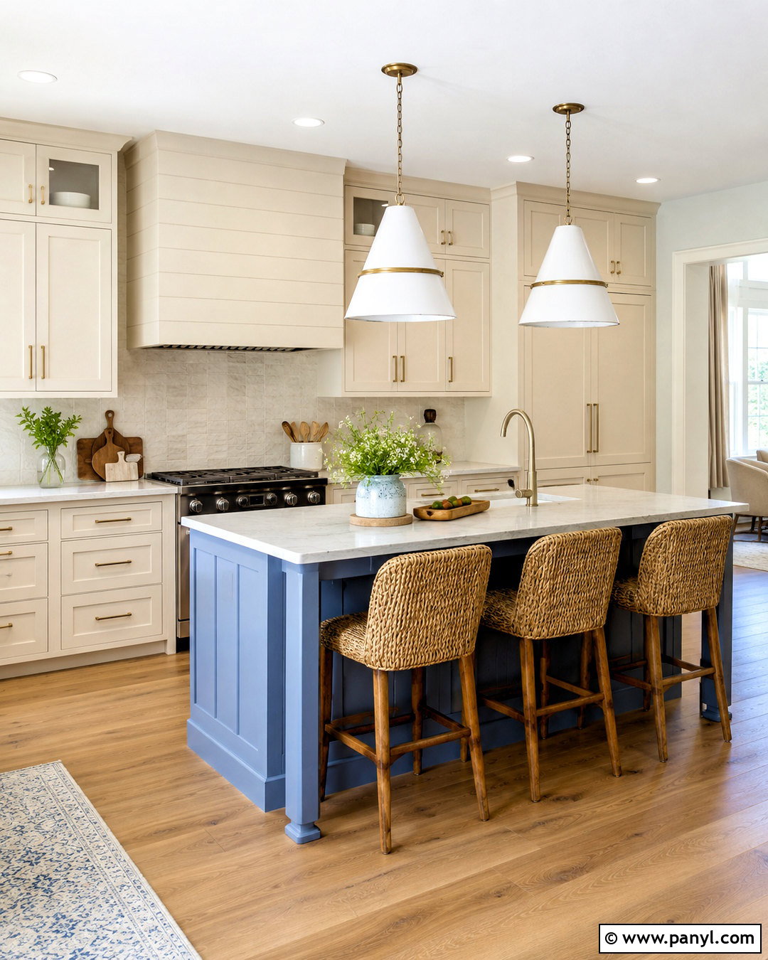 Periwinkle Blue Kitchen Island With Cream Cabinets - 20 periwinkle blue ideas