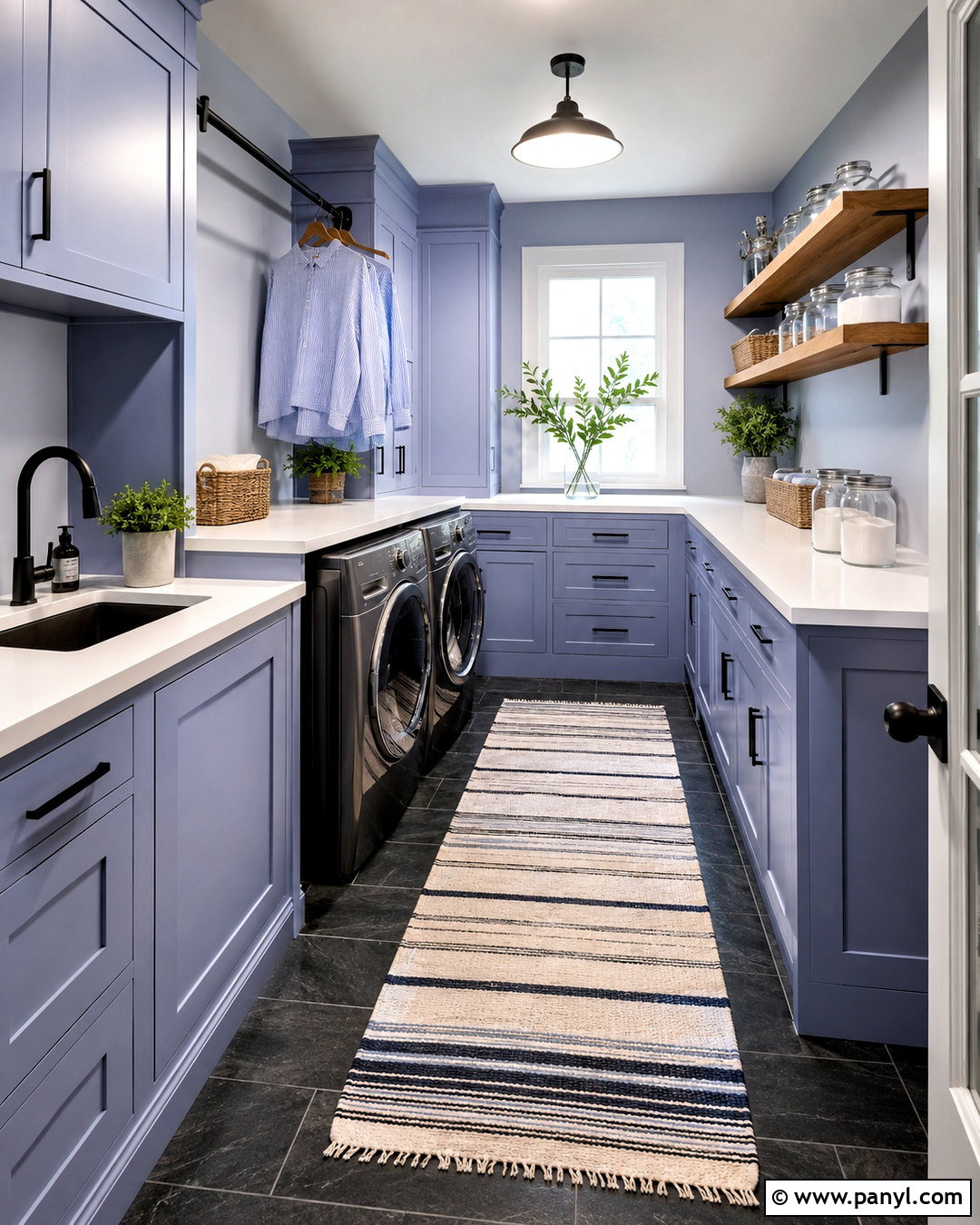 Periwinkle Blue Laundry Room With Charcoal - 20 periwinkle blue ideas