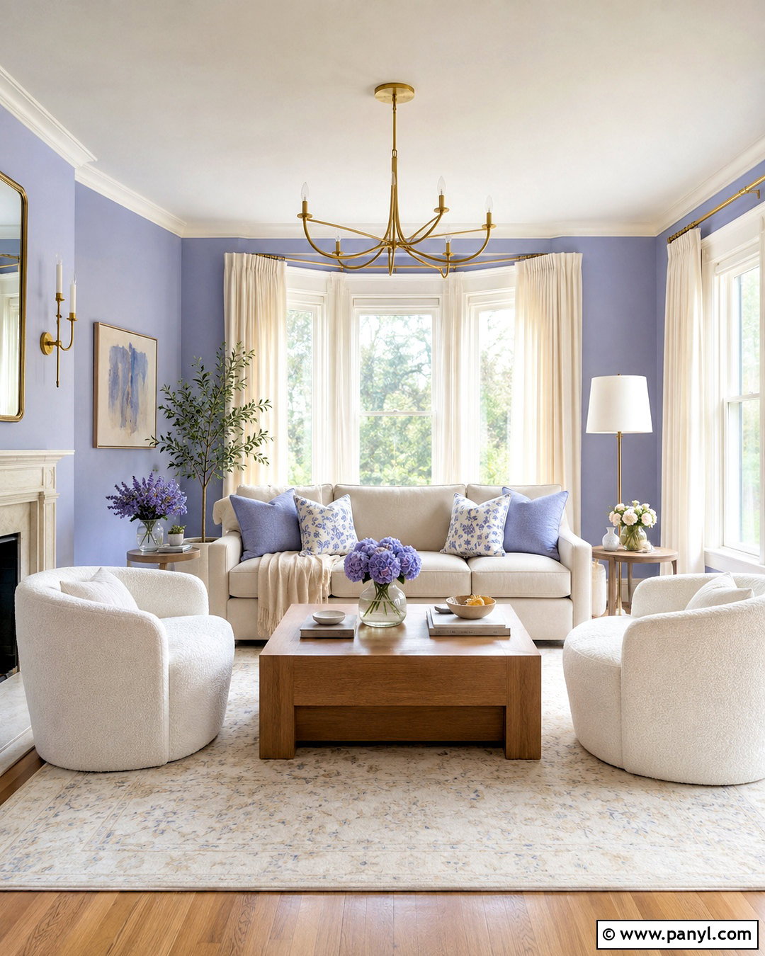 Periwinkle Blue Living Room With Warm White - 20 periwinkle blue ideas