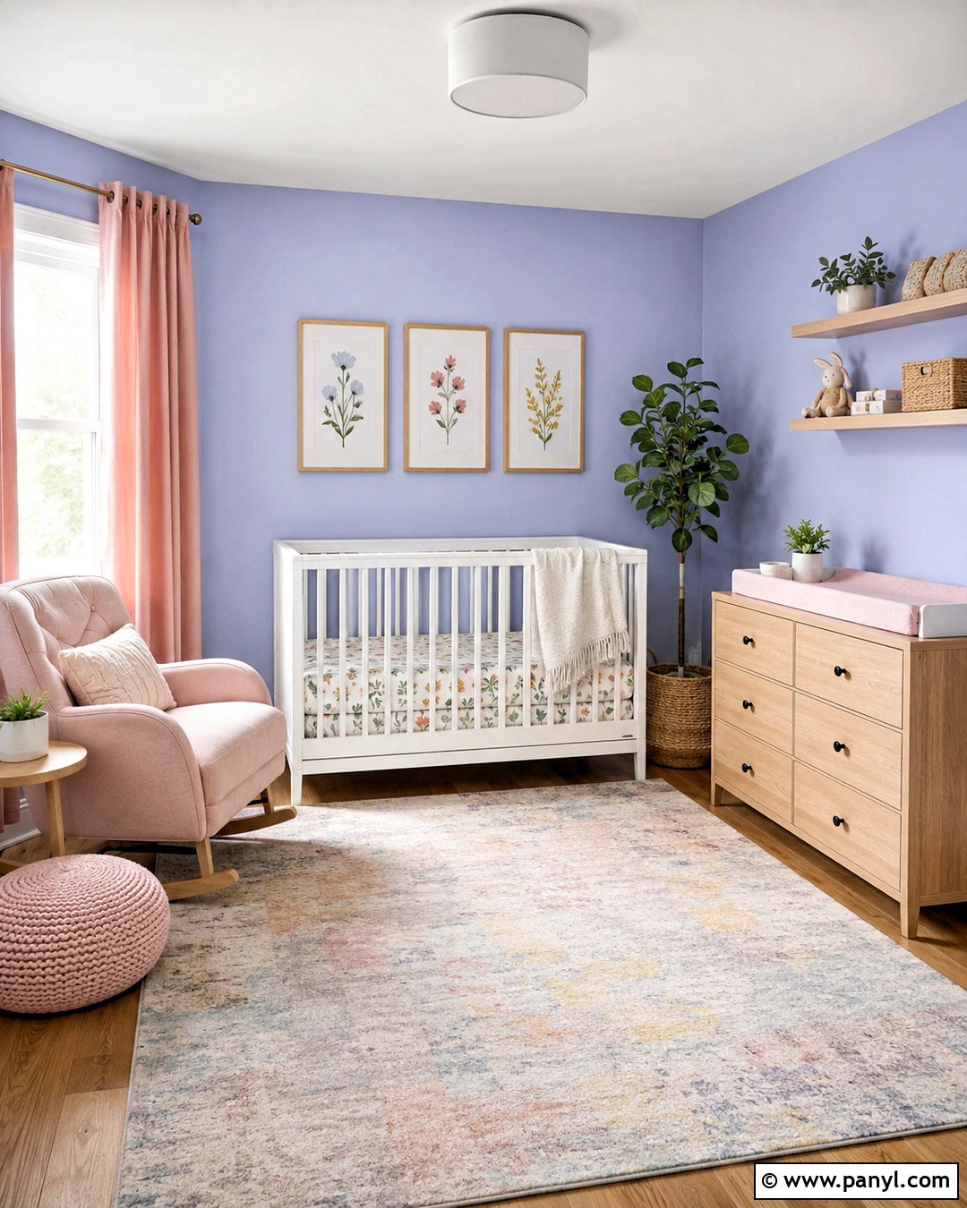 Periwinkle Blue Nursery With Soft Pink - 20 periwinkle blue ideas