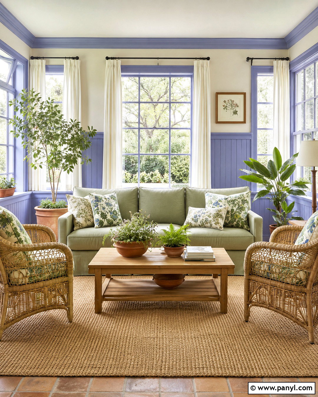 Periwinkle Blue Sunroom With Sage Green - 20 periwinkle blue ideas