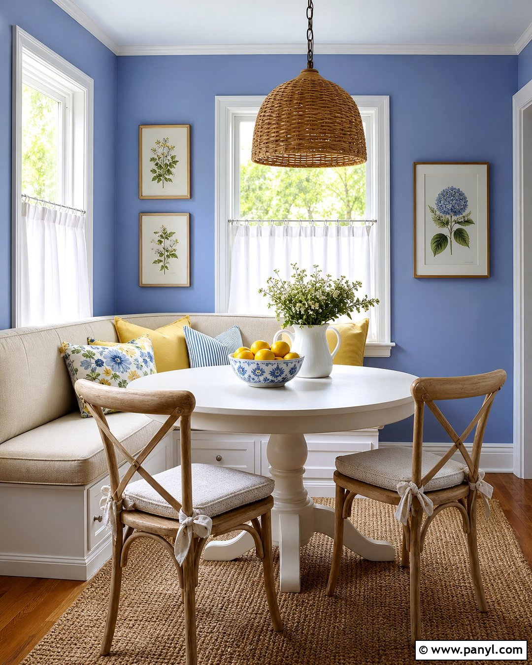 Periwinkle Breakfast Nook Walls - 35 periwinkle walls