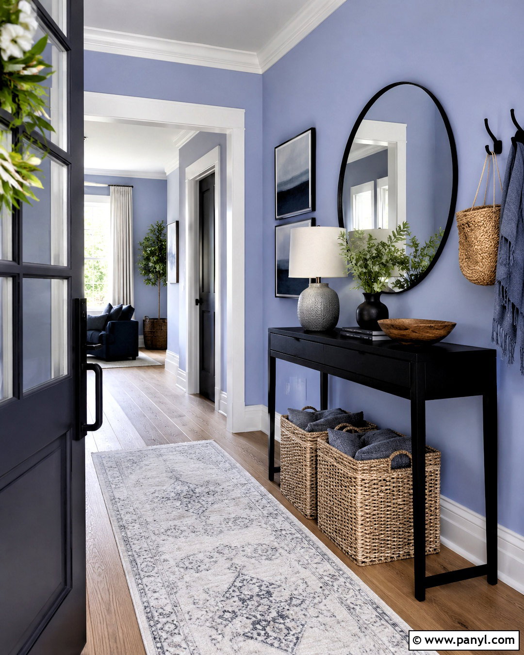 Periwinkle Entryway With Black Accents - 20 periwinkle room ideas