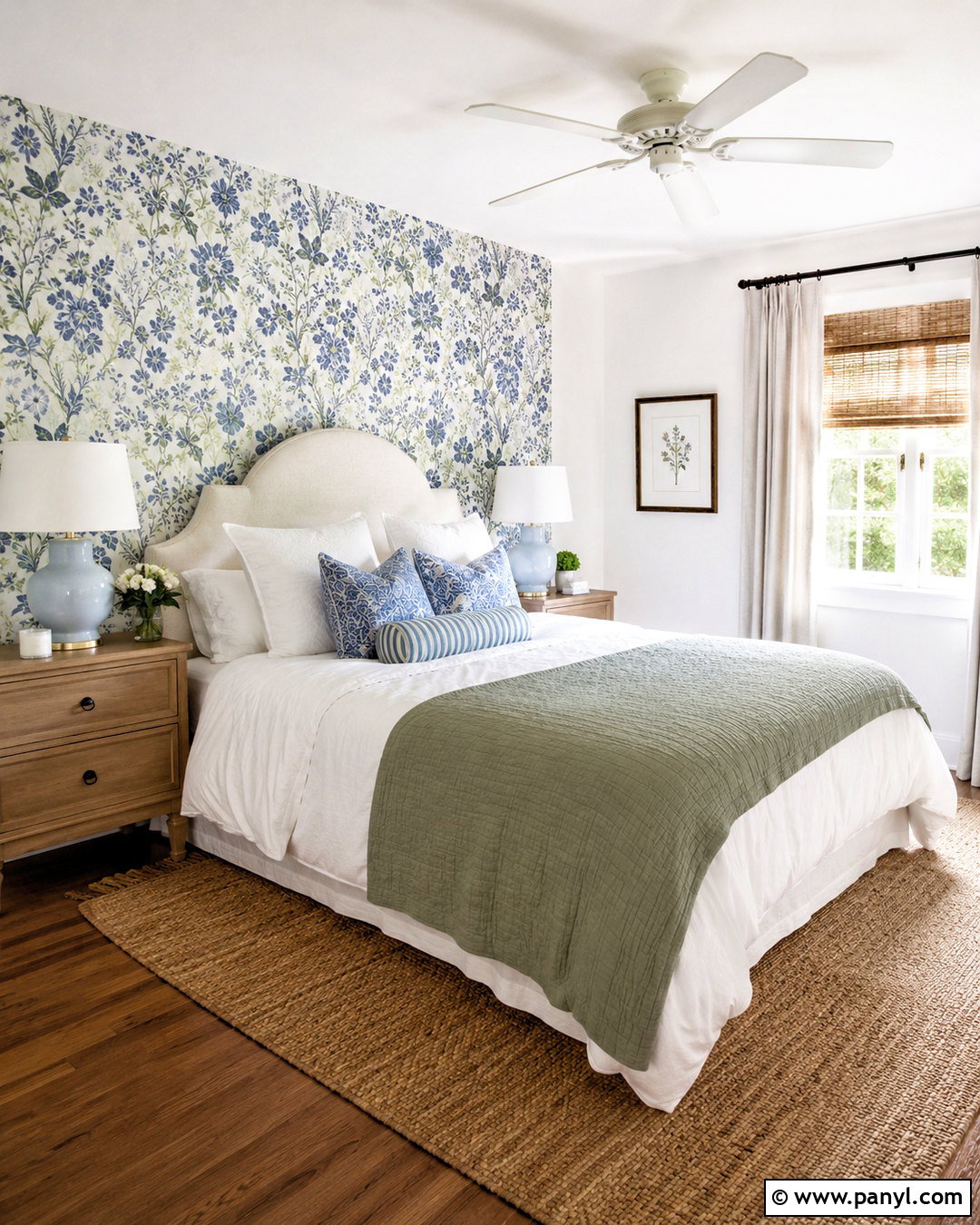 Periwinkle Floral Wallpaper Bedroom - 20 periwinkle bedroom ideas