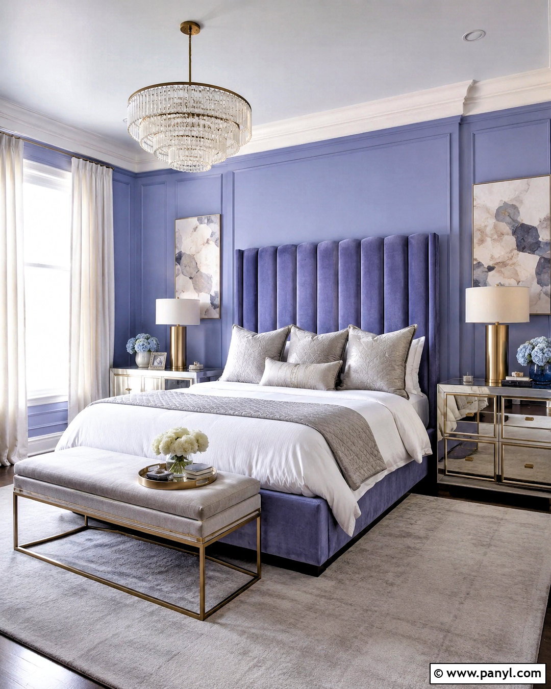 Periwinkle Glam Bedroom - 20 periwinkle bedroom ideas