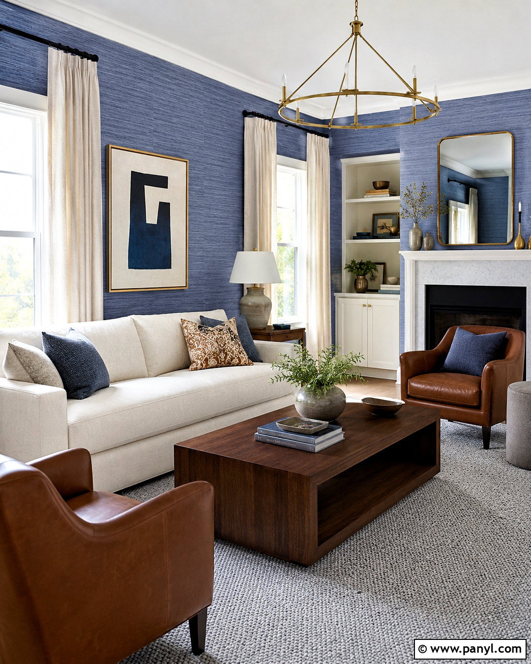 Periwinkle Grasscloth Wallpaper Living Room - 20 periwinkle wallpaper ideas
