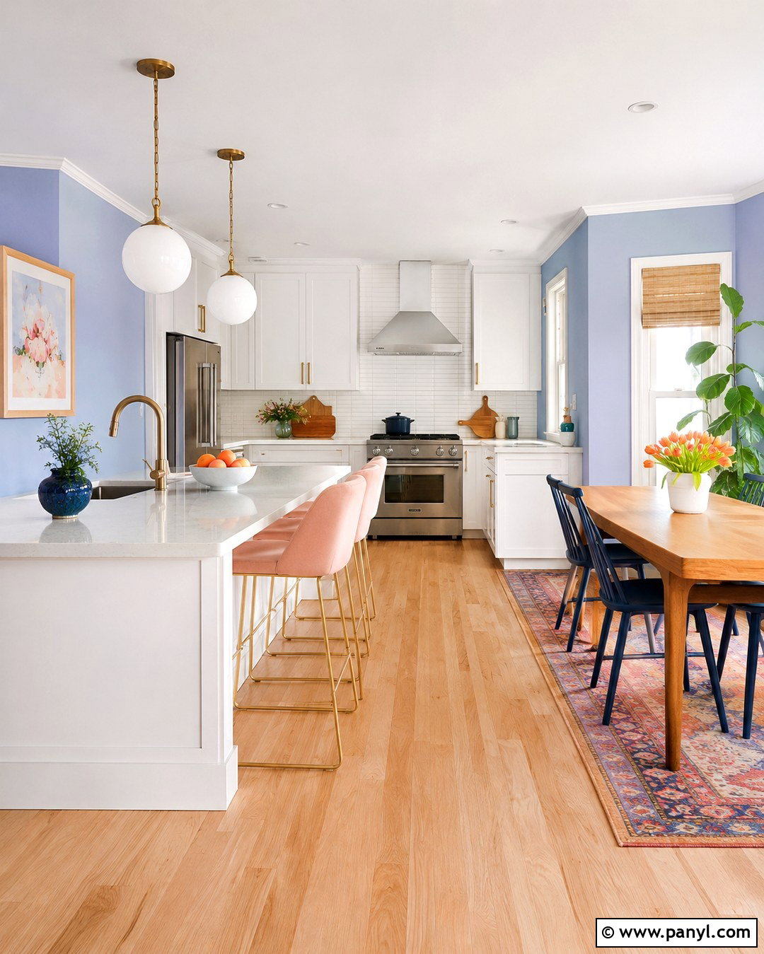 Periwinkle Kitchen Walls - 20 Bright Kitchen Wall Colors