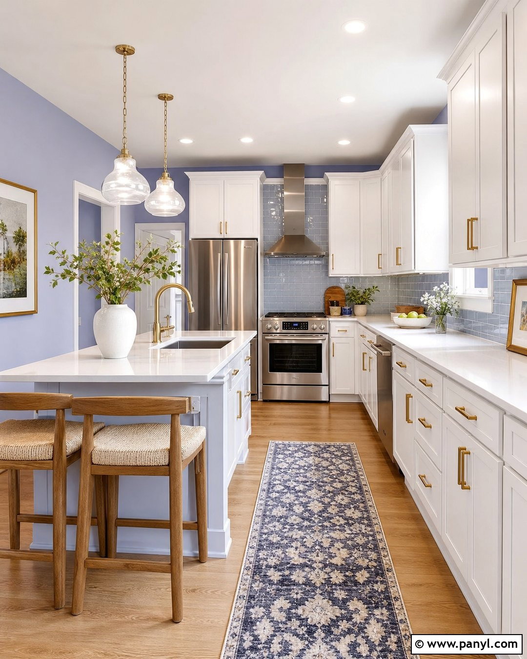 Periwinkle Kitchen With White Cabinets - 25 Periwinkle Wall Color Ideas