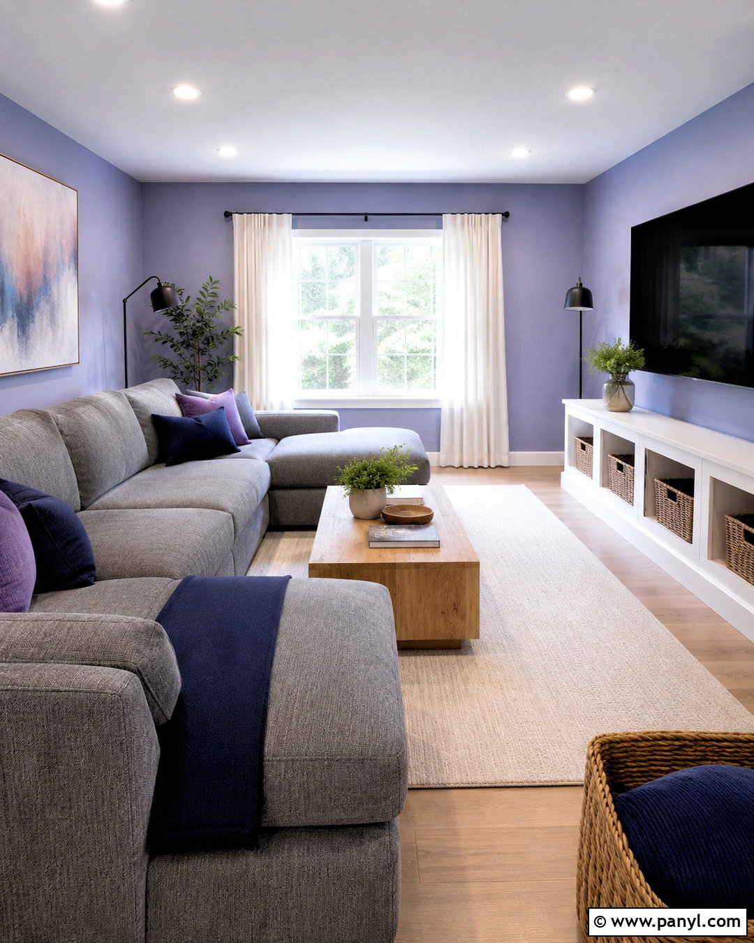 Periwinkle Living Room With Gray Sectional - 20 periwinkle room ideas